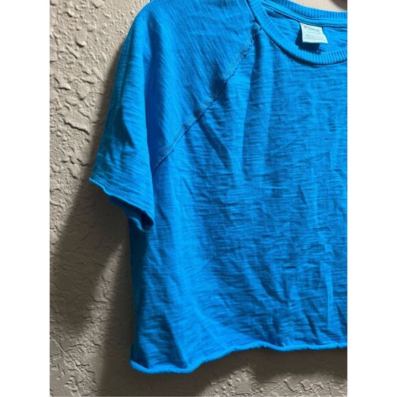PINK By Victoria’s Secret Blue Cropped T-Shirt Woman’s Size Small - Picture 3 of 7